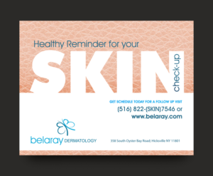 Design de Carte Postale par rkailas pour Belaray Dermatology | Design #12450964