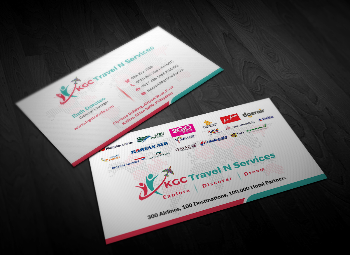 Business Card Design by Pointless Pixels India for KGC TRAVEL N SERVICES | Design #12347449