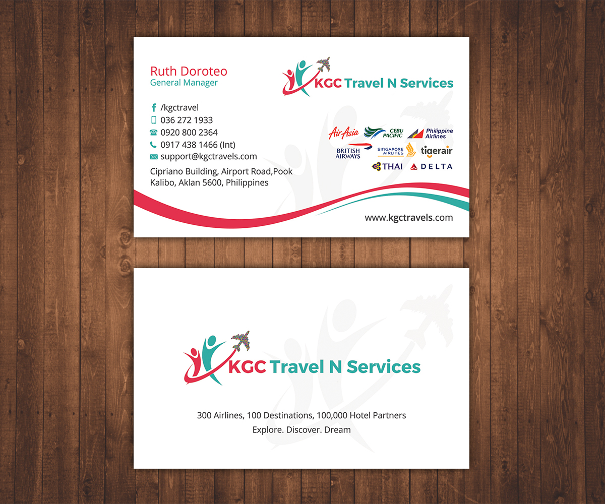 Business Card Design by Stylez Designz for KGC TRAVEL N SERVICES | Design #12366649