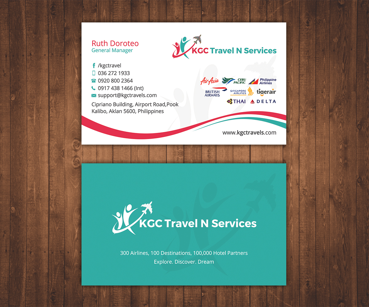 Business Card Design by Stylez Designz for KGC TRAVEL N SERVICES | Design #12366650
