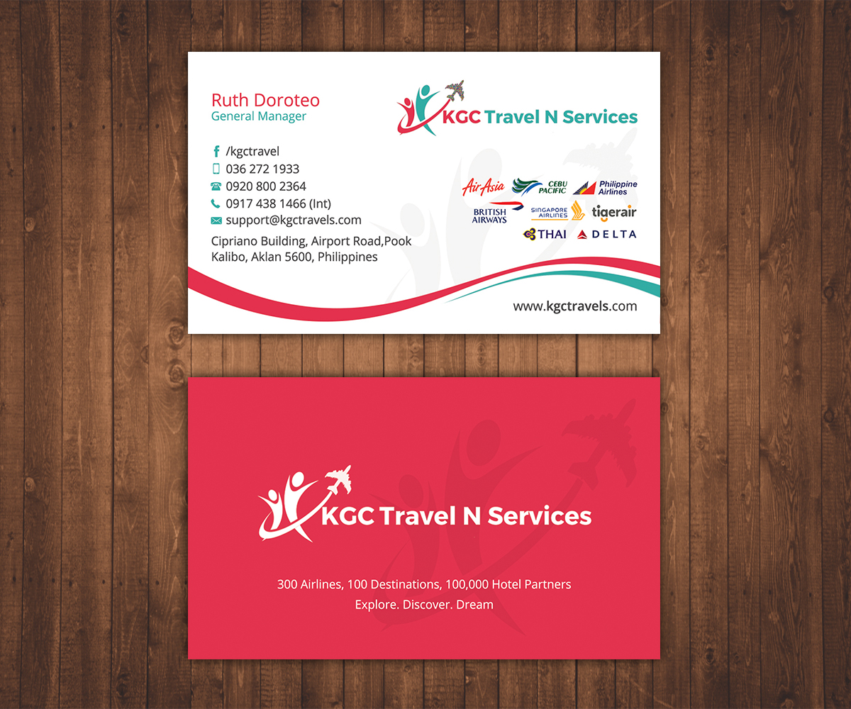 Business Card Design by Stylez Designz for KGC TRAVEL N SERVICES | Design #12366652