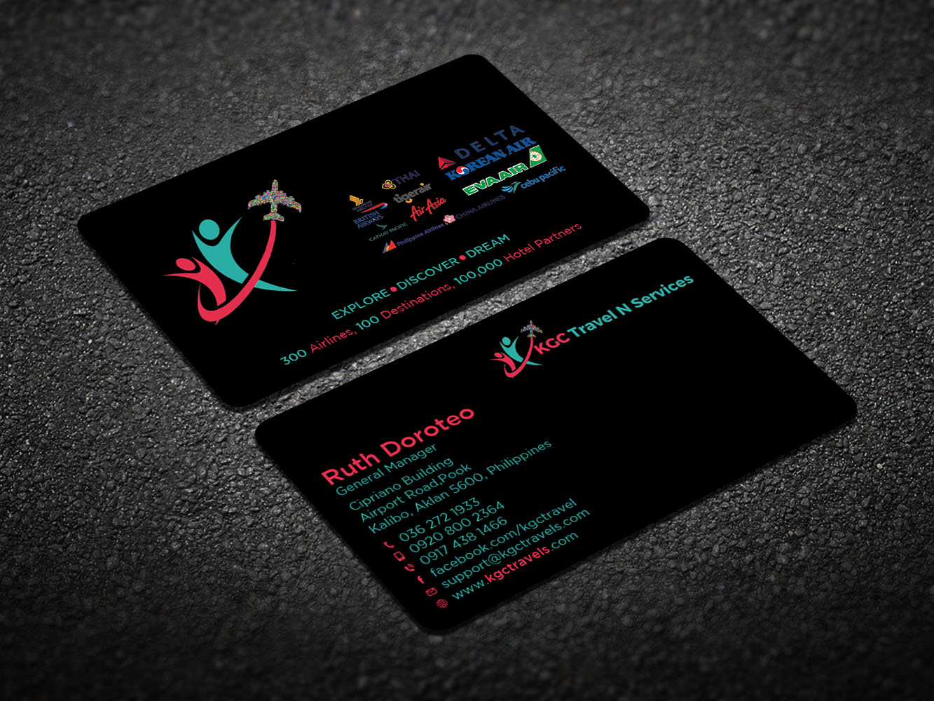 Business Card Design by Verified artistry for KGC TRAVEL N SERVICES | Design #12363081