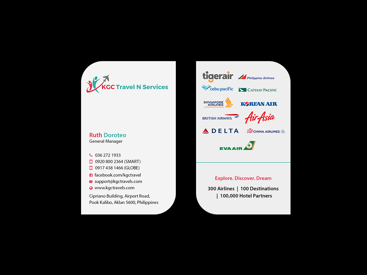 Business Card Design by Creations Box 2015 for KGC TRAVEL N SERVICES | Design #12354029