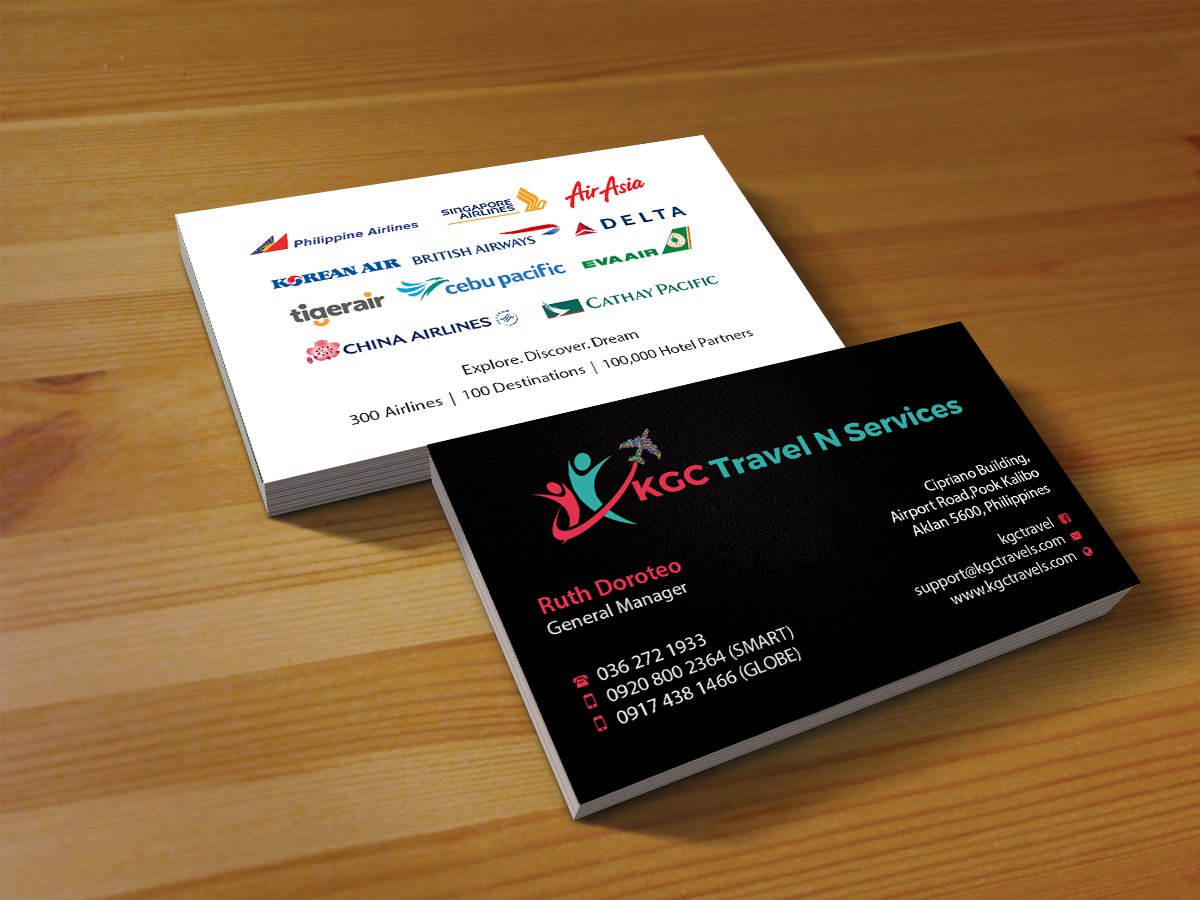 Business Card Design by Creations Box 2015 for KGC TRAVEL N SERVICES | Design #12354976