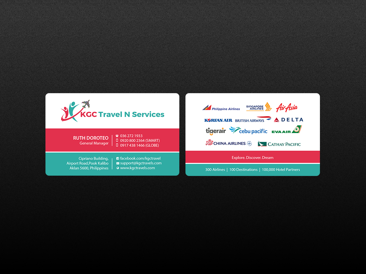 Business Card Design by Creations Box 2015 for KGC TRAVEL N SERVICES | Design #12354980