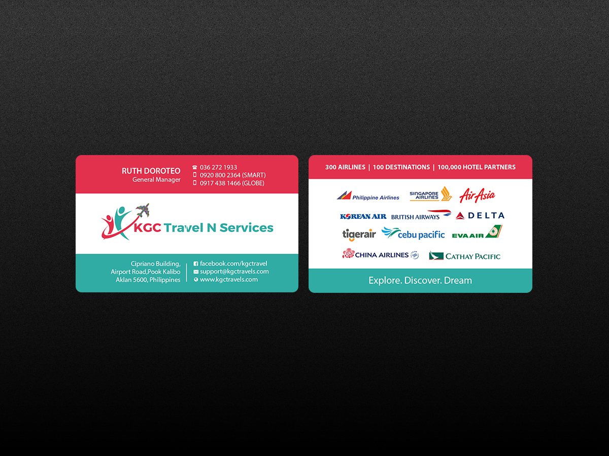 Business Card Design by Creations Box 2015 for KGC TRAVEL N SERVICES | Design #12359583