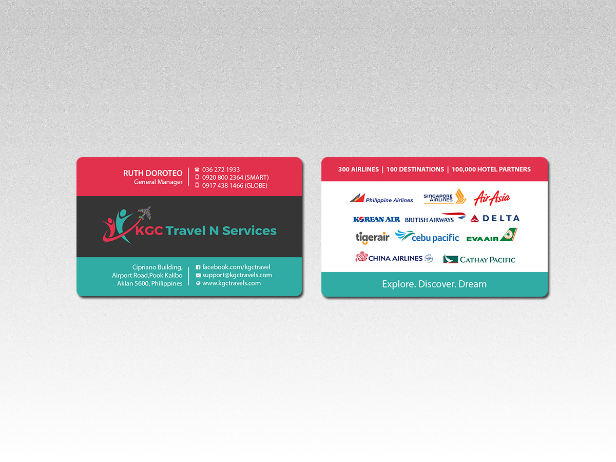 Business Card Design by Creations Box 2015 for KGC TRAVEL N SERVICES | Design #12359584