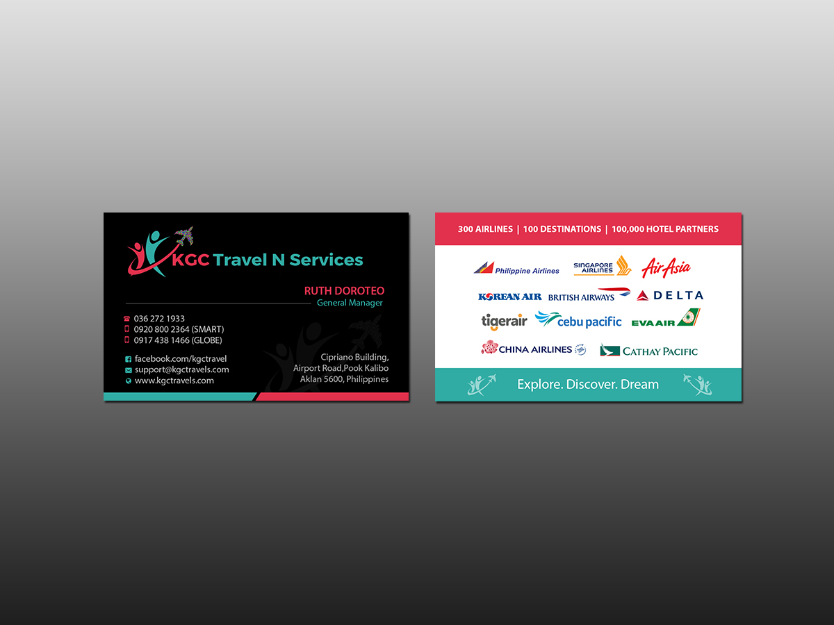 Diseño de Tarjeta de Presentación por Creations Box 2015 para KGC TRAVEL N SERVICES | Diseño #12359585