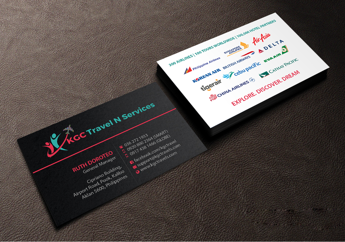Business Card Design by Creations Box 2015 for KGC TRAVEL N SERVICES | Design #12370492