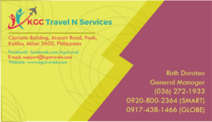 Business Card Design by Alea Claire Ilustrisimo for KGC TRAVEL N SERVICES | Design #12353544