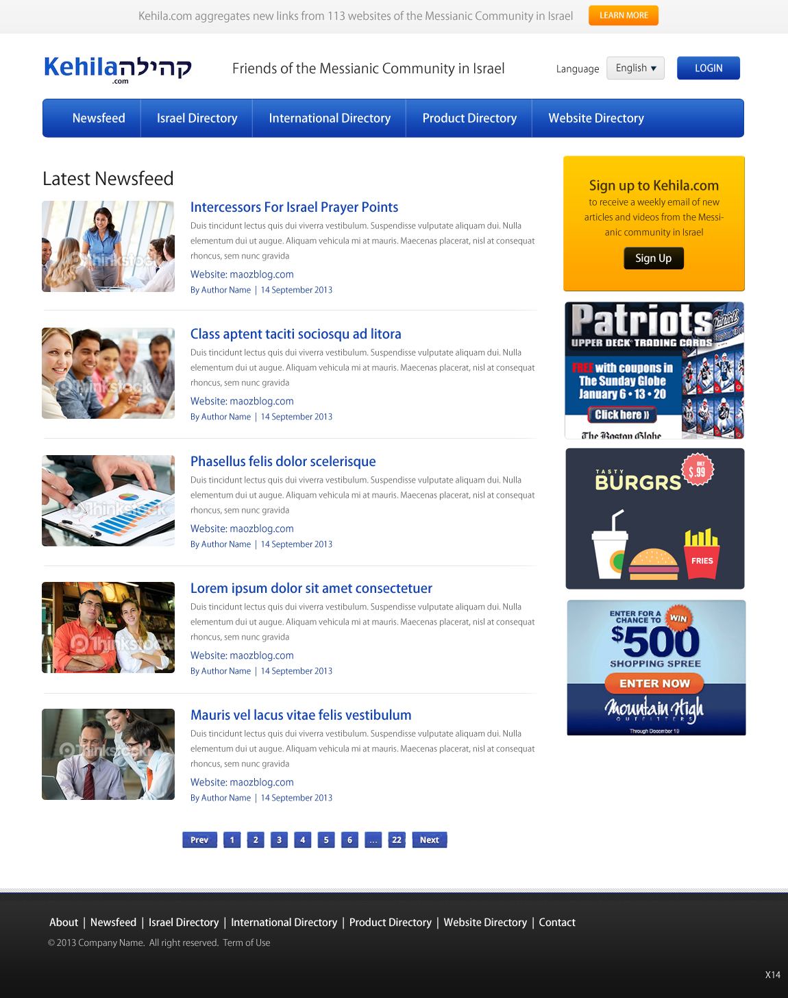 Web Design par pb pour Kehila.org | Design #2417874