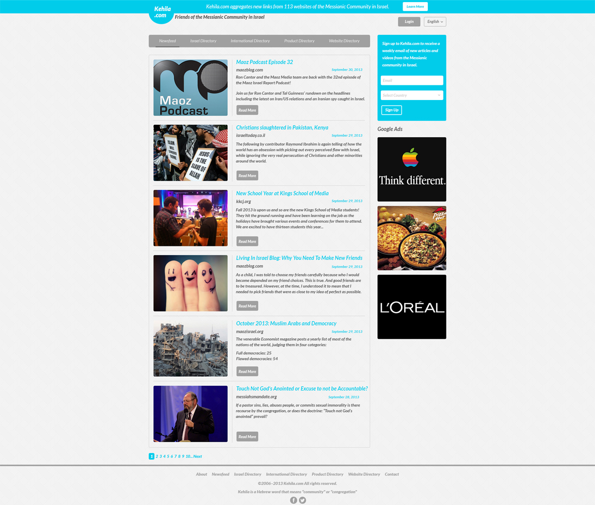 Web Design by ESolz Technologies for Kehila.org | Design #2449460