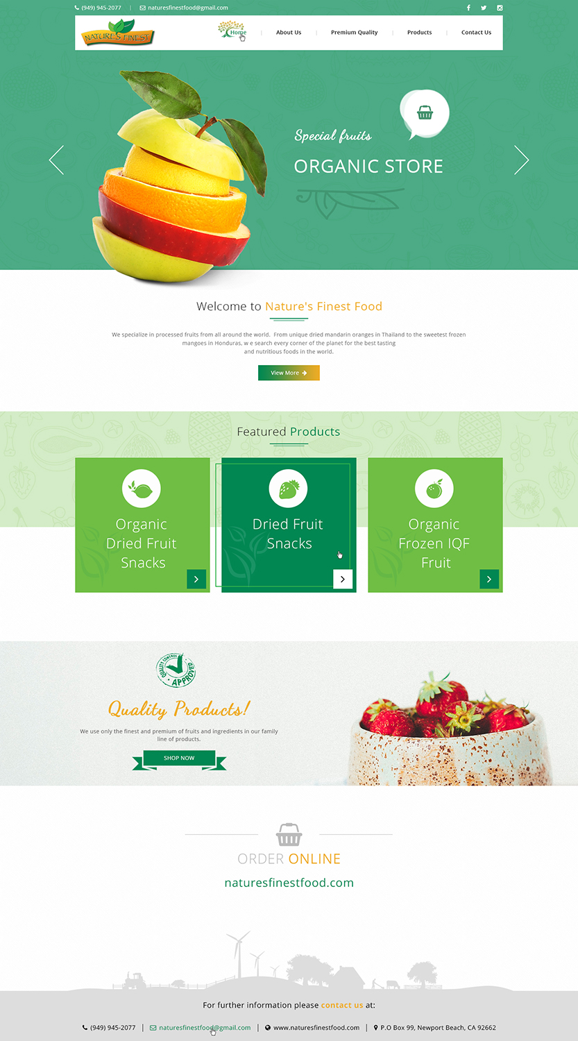 Web Design by Ved Web Services for Nature's Finest Food Inc. | Design #12364842