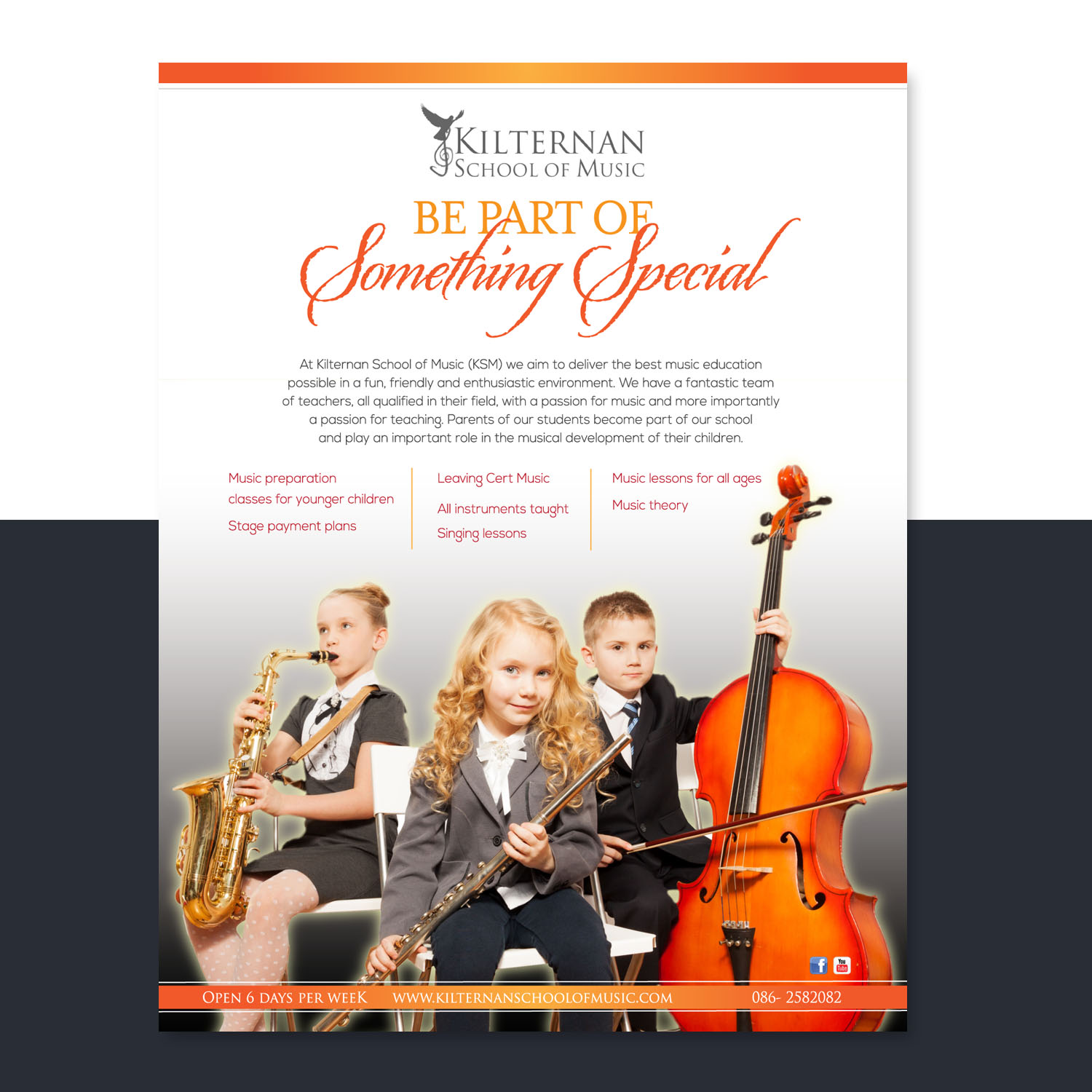 Flyer Design by Pia Ceccarelli  for KIlternan School of Music | Design #12426414