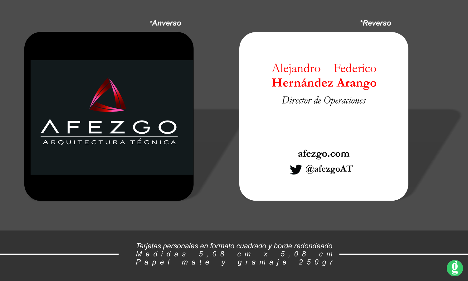 Diseño de Tarjeta de Presentación por ginver para AFEZGO | Diseño #12488124