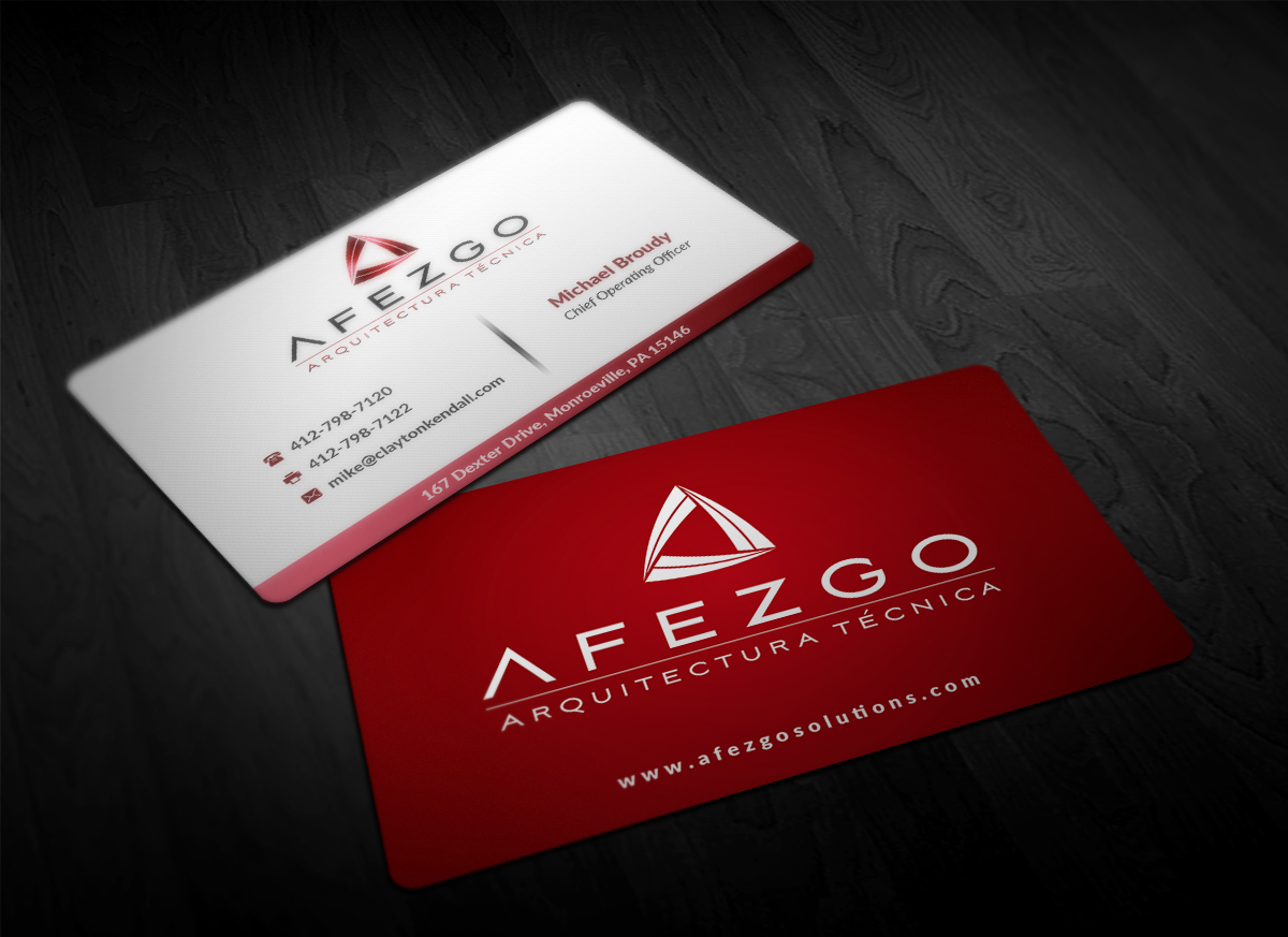 Business Card Design by Pointless Pixels India for AFEZGO | Design #12358292