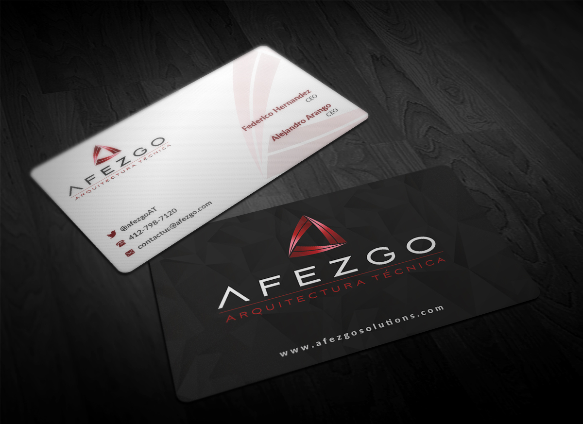 Business Card Design by Pointless Pixels India for AFEZGO | Design #12369177