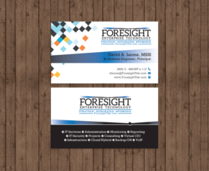 Foresight Enterprise Technology - IT Services Company/Managed Services/Consulting Card Design | Business Card Design by chandrayaan.creative