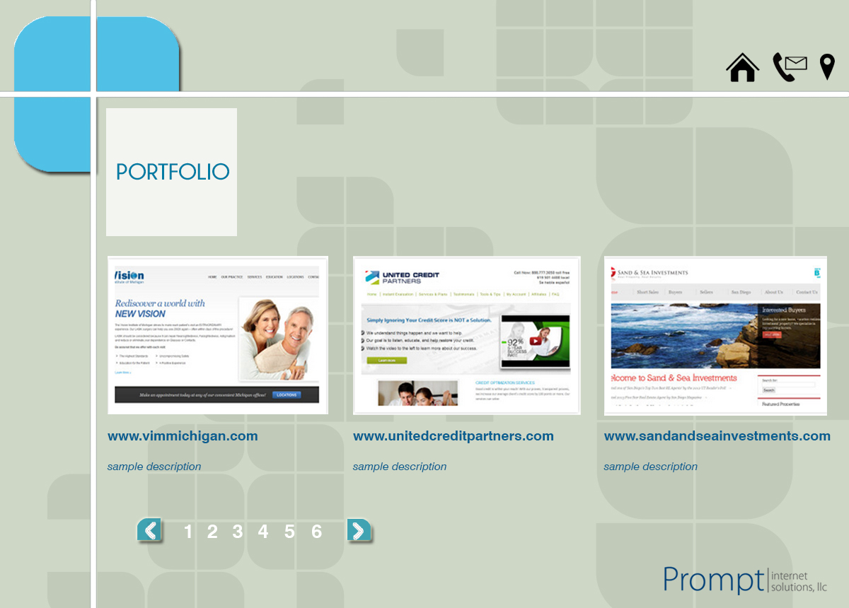 Web Design by Anuja Kanani for Prompt Internet Solutions, LLC | Design #2440043