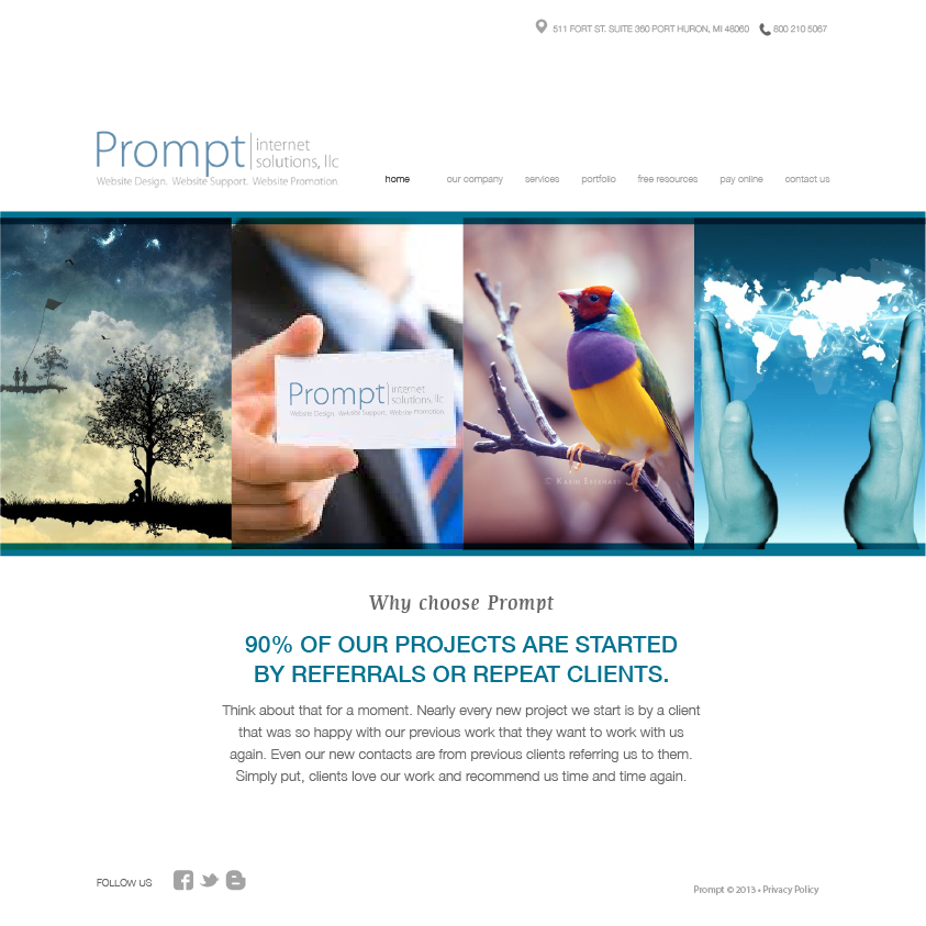 Web Design by Phuong Anh for Prompt Internet Solutions, LLC | Design #2553099