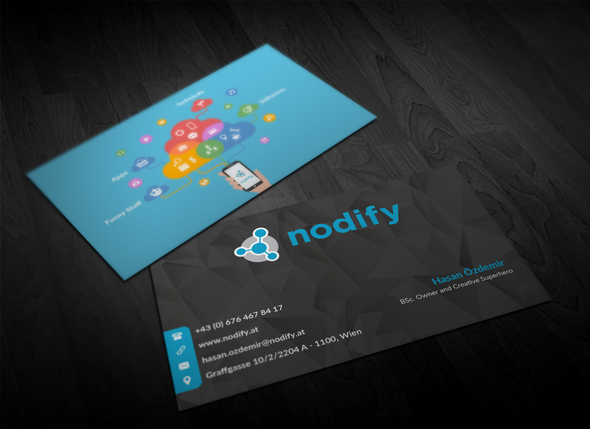 Visitenkarten-Design von Pointless Pixels India für nodify e.U. | Design #12375232