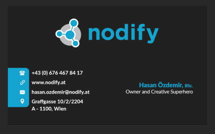 Business Card Design by Pointless Pixels India for nodify e.U. | Design #12402260