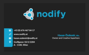 Business Card Design by Pointless Pixels India for nodify e.U. | Design: #12402335
