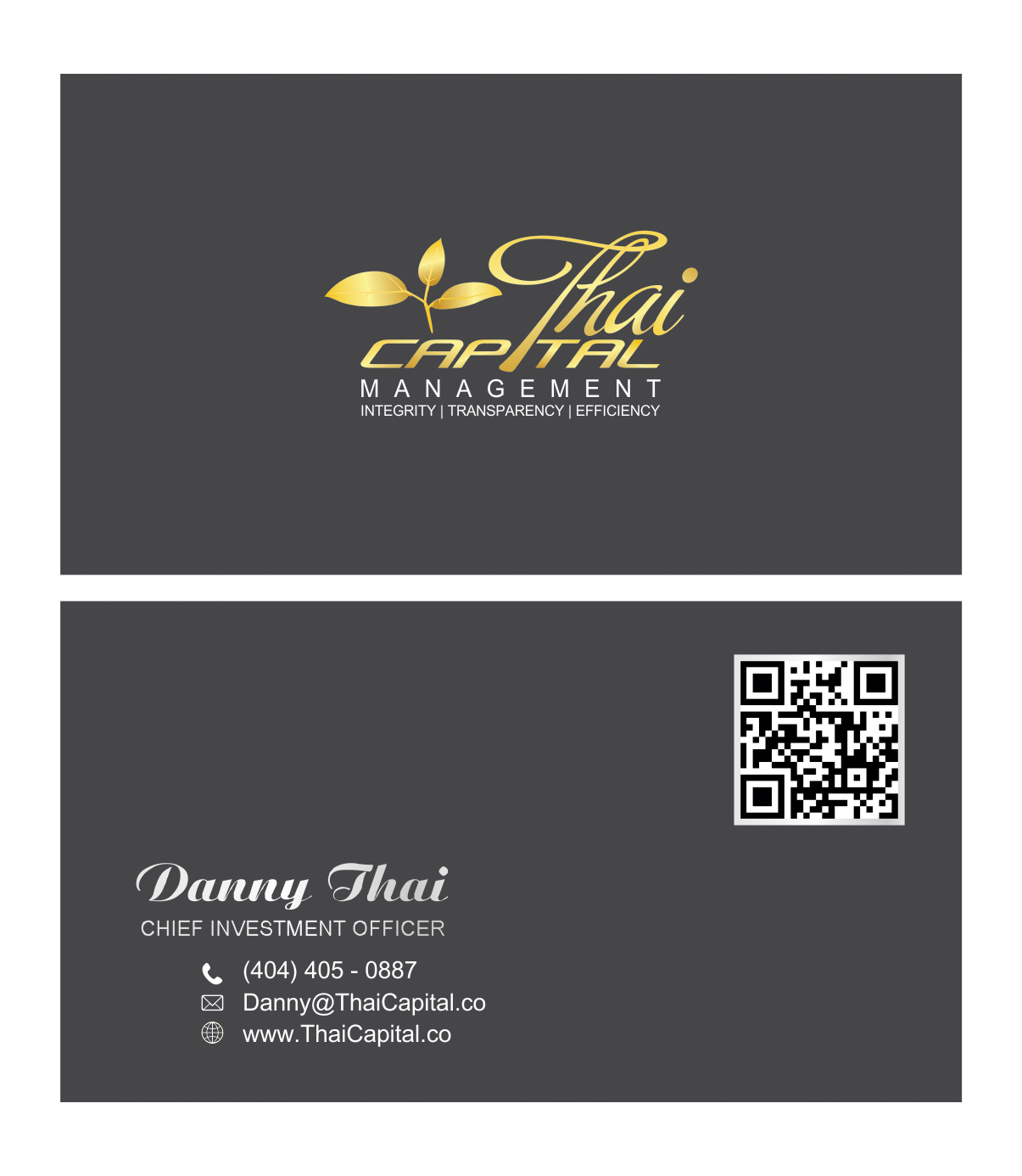 Business Card Design by dianpraditaputri for Thai Capital Management | Design #12380546