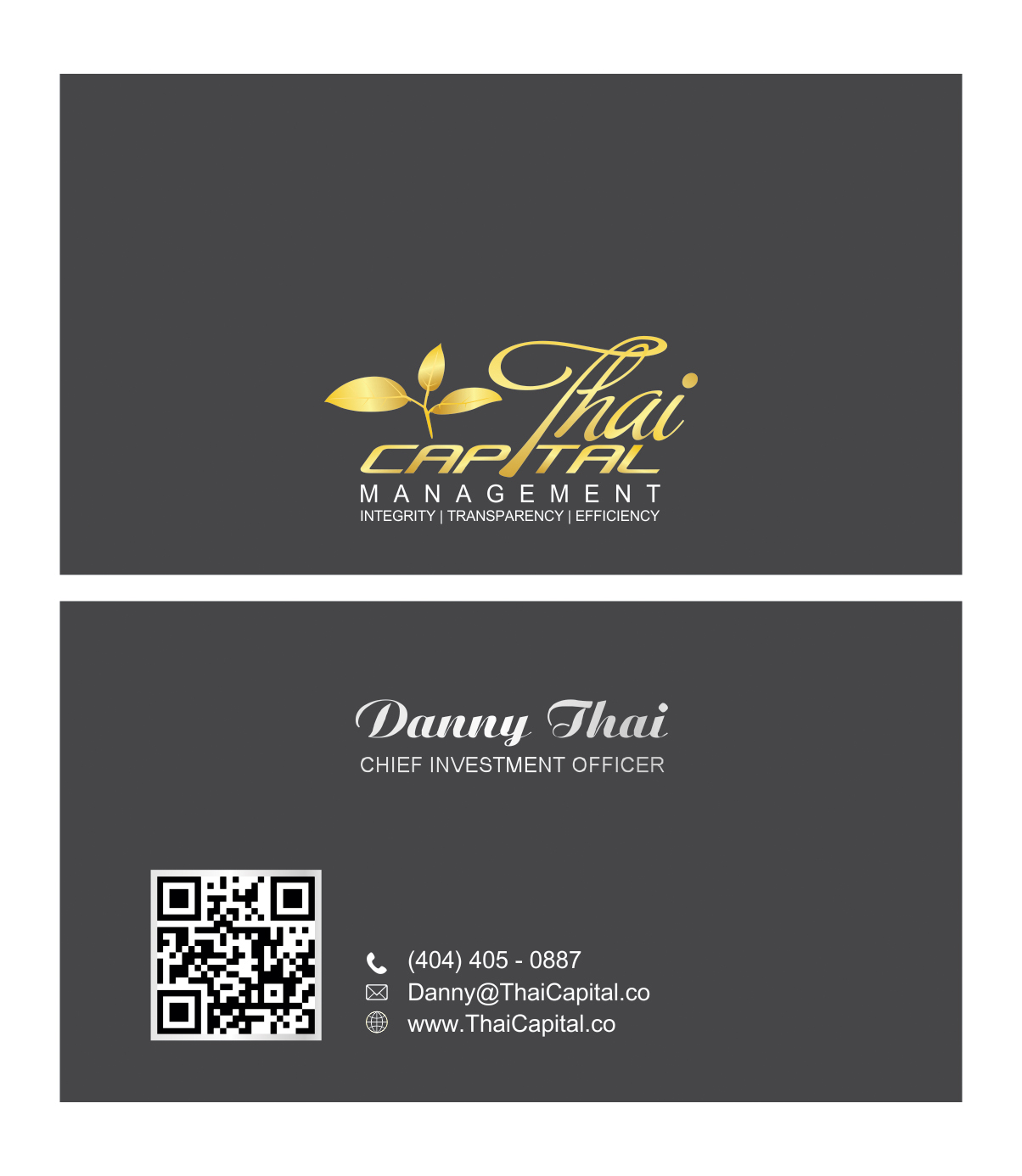 Business Card Design by dianpraditaputri for Thai Capital Management | Design #12380547