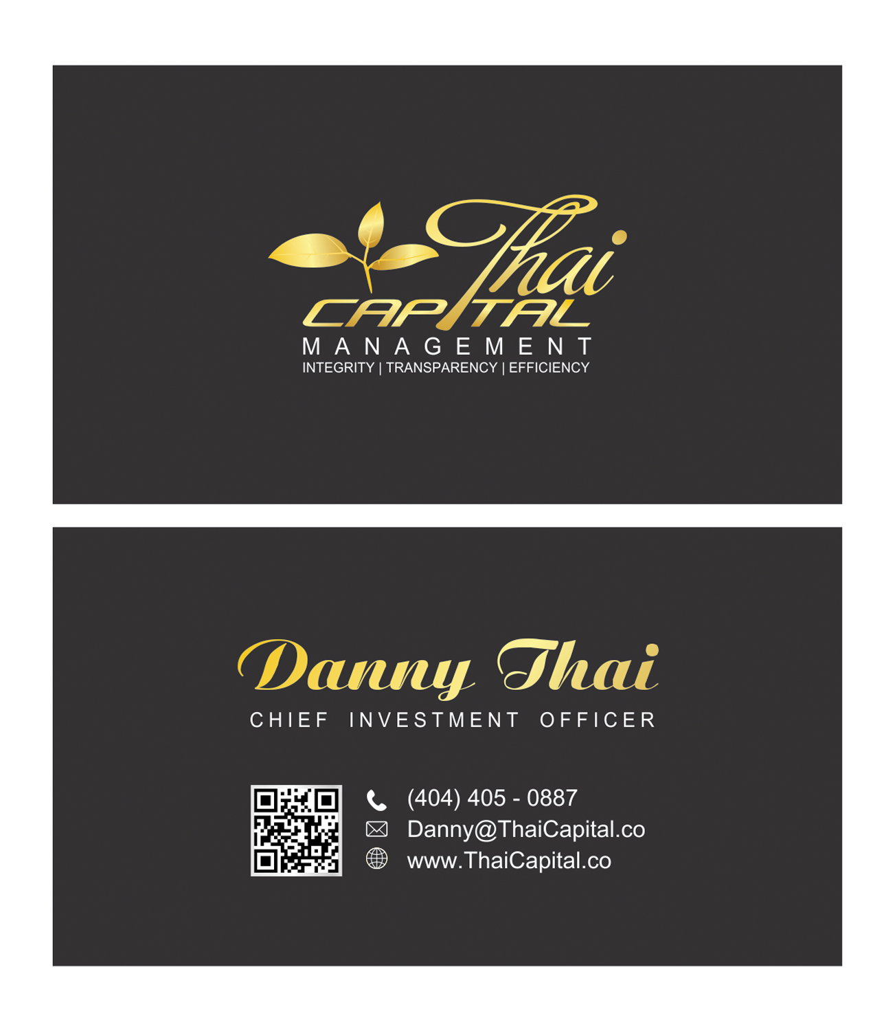 Visitenkarten-Design von dianpraditaputri für Thai Capital Management | Design #12394905