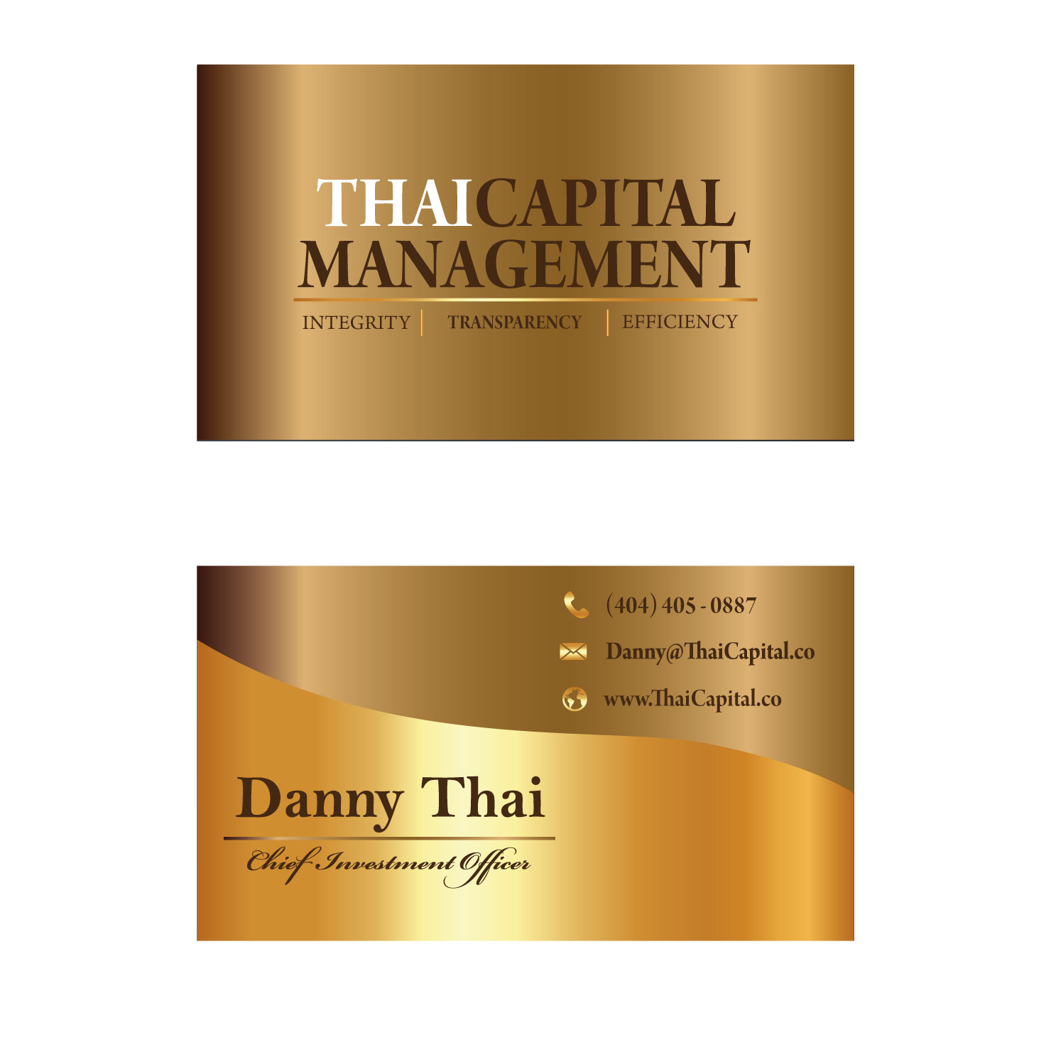 Business Card Design by designerdhyani for Thai Capital Management | Design #12398588