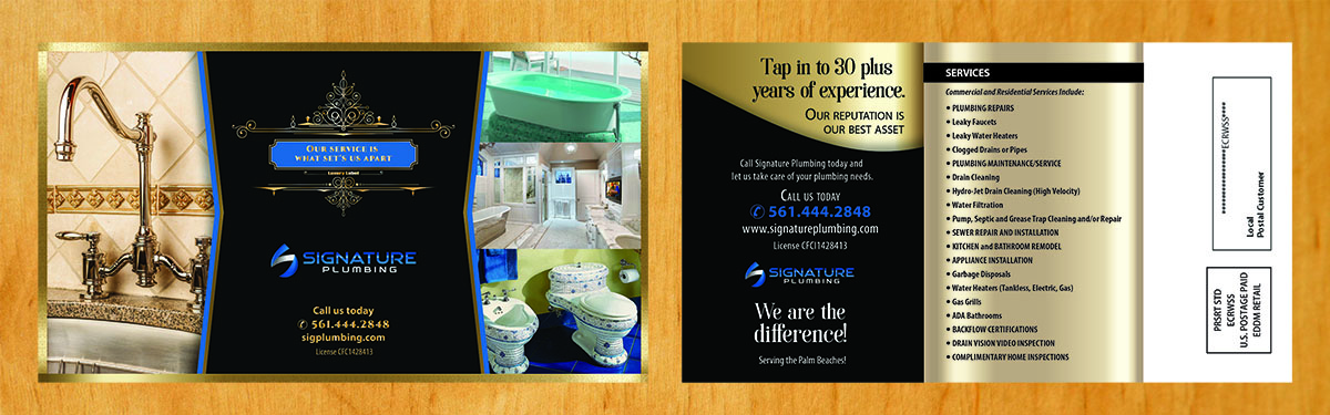 Postcard Design by Venus L. Penaflor for Signature Plumbing. Inc | Design #12383930