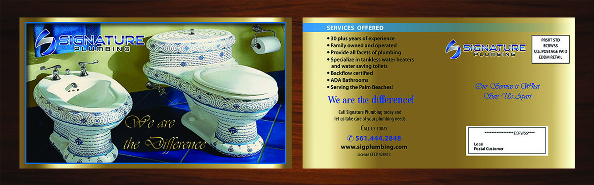 Postcard Design by Venus L. Penaflor for Signature Plumbing. Inc | Design #12428215