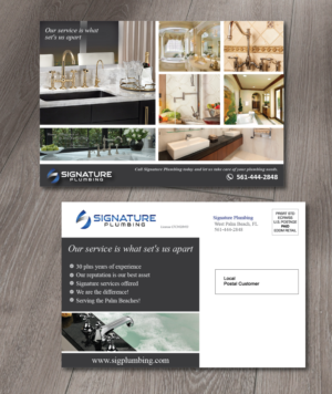 Postcard Design by alex989 for Signature Plumbing. Inc | Design: #12370545