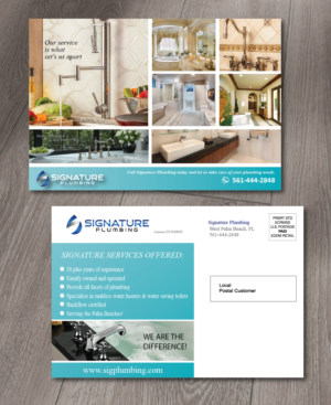 Postkarten-Design von alex989 für Signature Plumbing. Inc | Design: #12375291