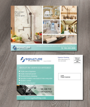 Postcard Design by alex989 for Signature Plumbing. Inc | Design: #12379355
