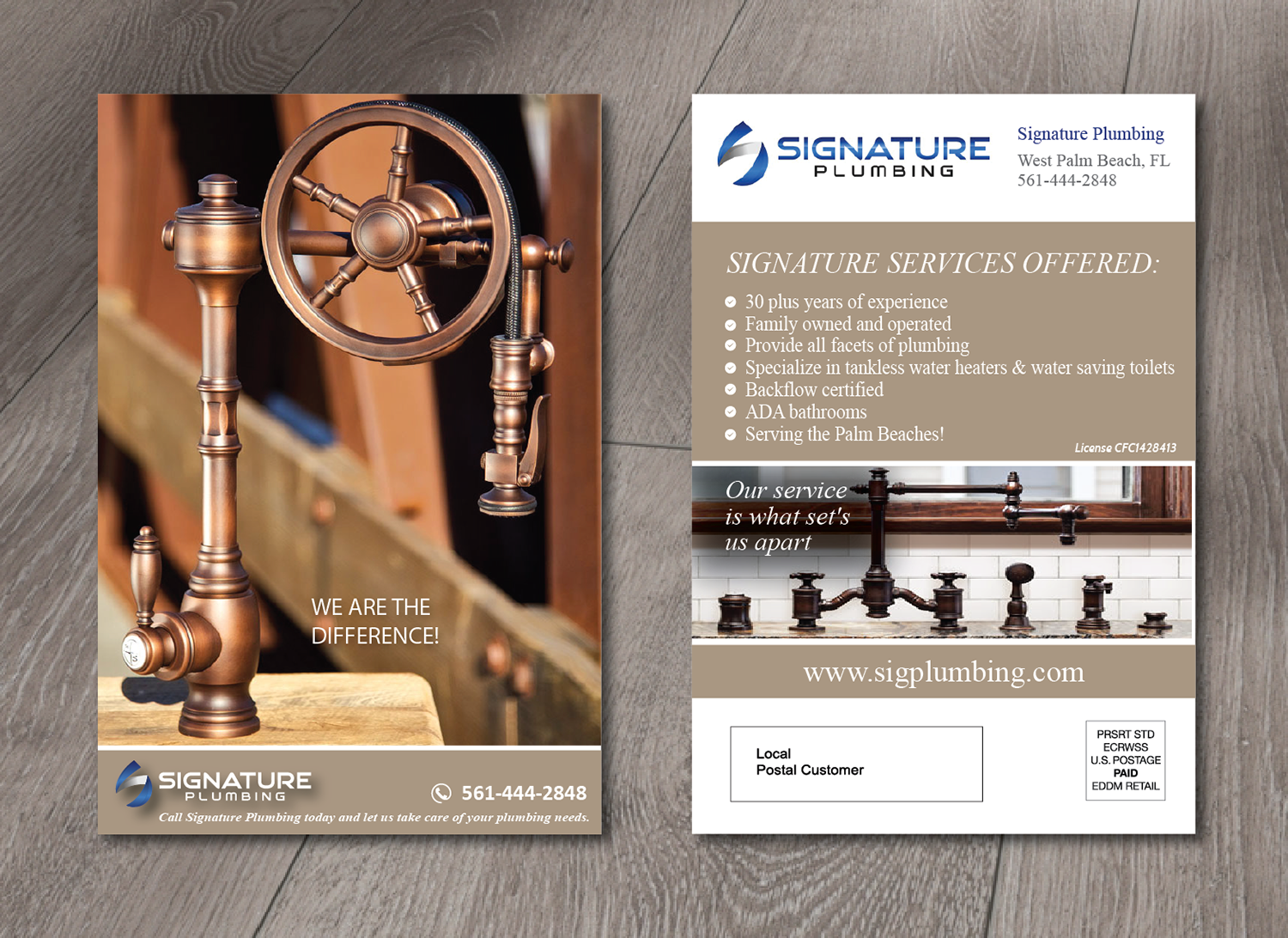 Postcard Design by alex989 for Signature Plumbing. Inc | Design #12483790
