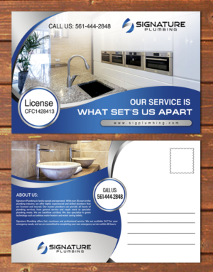 Postcard Design by debdesign for Signature Plumbing. Inc | Design: #12364146