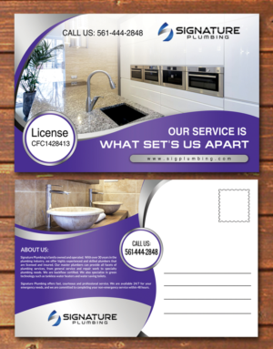 Postcard Design by debdesign for Signature Plumbing. Inc | Design: #12406897