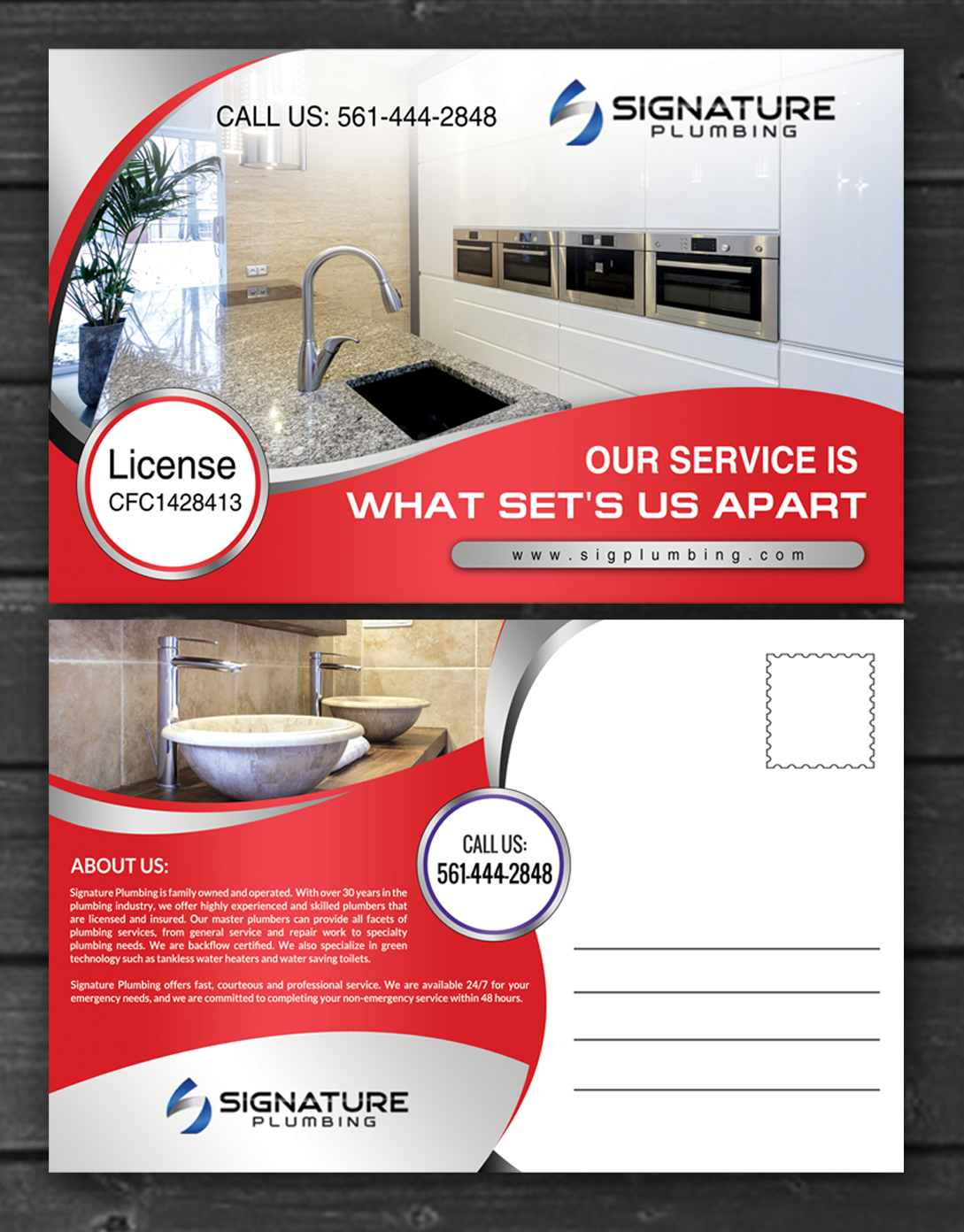 Postcard Design by debdesign for Signature Plumbing. Inc | Design #12406899