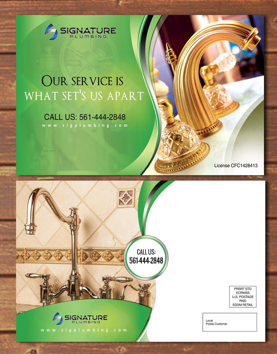 Postkarten-Design von debdesign für Signature Plumbing. Inc | Design #12428396