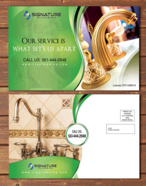 Postcard Design by debdesign for Signature Plumbing. Inc | Design: #12428397