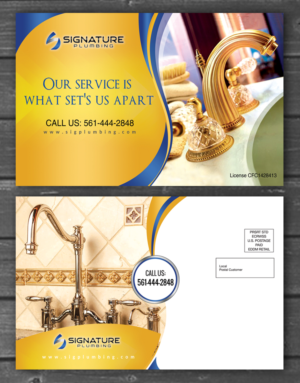 Postcard Design by debdesign for Signature Plumbing. Inc | Design: #12440548