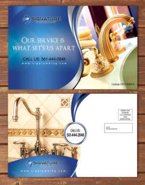 Postcard Design by debdesign for Signature Plumbing. Inc | Design: #12440549