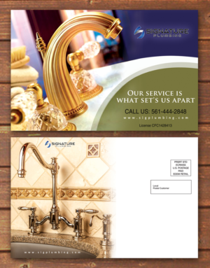 Postcard Design by debdesign for Signature Plumbing. Inc | Design: #12491664