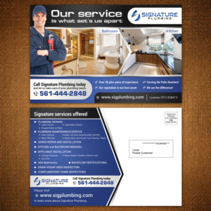 Plumbing Company- Mass mailing Post card  | Postcard Design by aspiremedia