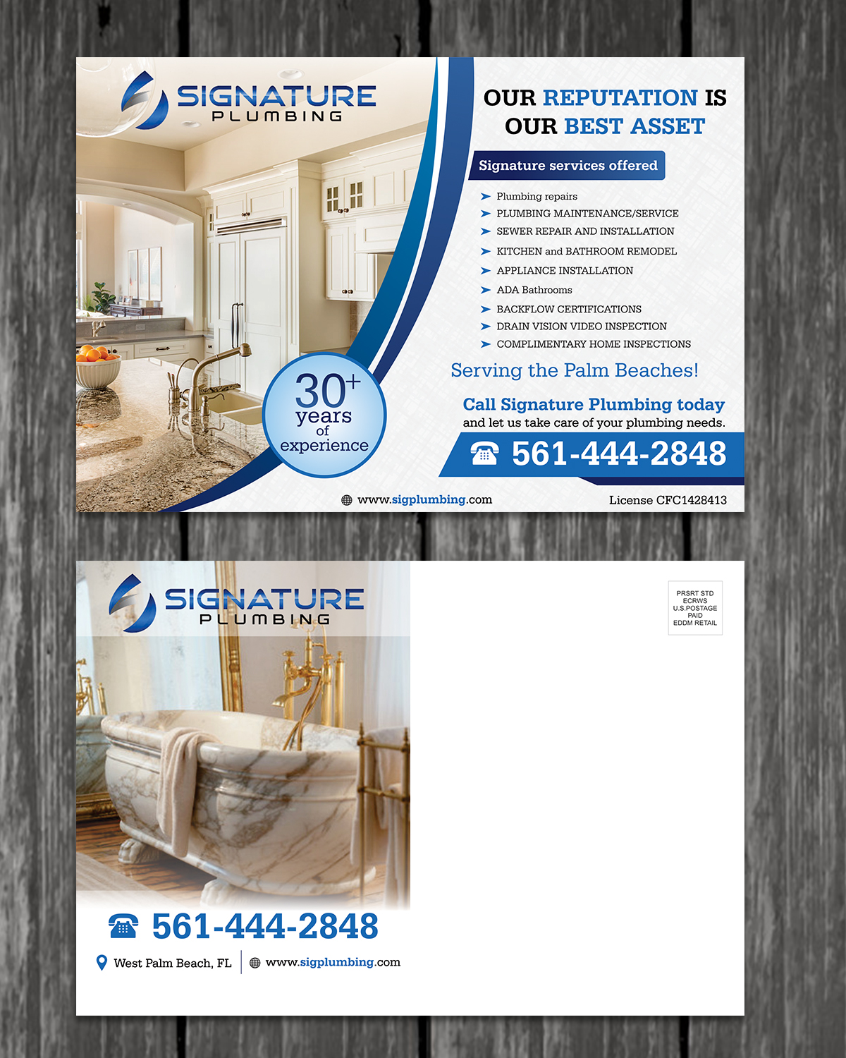Postcard Design by ecorokerz for Signature Plumbing. Inc | Design #12406900