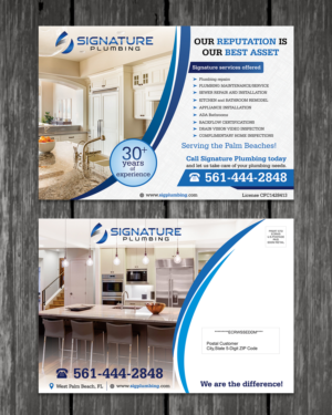 Postcard Design by ecorokerz for Signature Plumbing. Inc | Design: #12417313