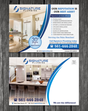 Postkarten-Design von ecorokerz für Signature Plumbing. Inc | Design: #12417351