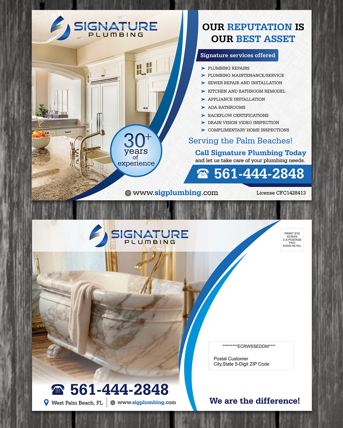 Postcard Design by ecorokerz for Signature Plumbing. Inc | Design #12428525